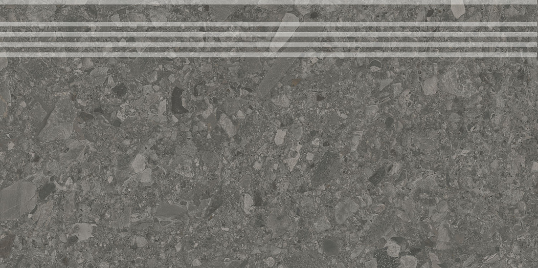 Чеппо ди Гре Ступень антрацит матовый обрезной DD606220R\GR 30x60